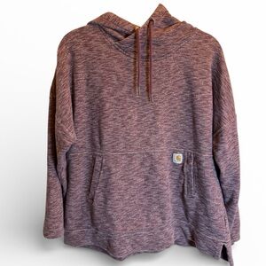 Carhartt Women’s Hoodie Large Relaxed Fit Heather Mauve Pullover